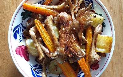 Recept – Oesterzwammen met groenten en aardappels uit de oven